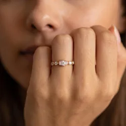 Bague Alliance Semée de Motifs Géométriques en Or 18K