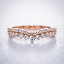 Bague Contour Chevron Pav&eacute; en Or 18K ou Platine | Celinni