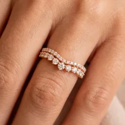 Bague Contour Chevron Pav&eacute; en Or 18K ou Platine | Celinni
