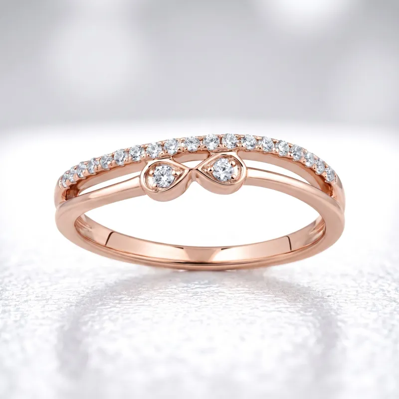 Bague Toi & Moi Gouttes Pav&eacute;es en Or 18K ou Platine