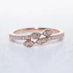 Bague Feuilles de Diamants en Or 18K ou Platine | Celinni