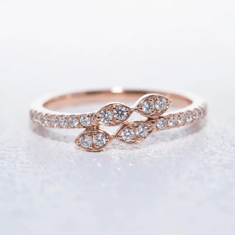 Bague Feuilles de Diamants en Or 18K ou Platine | Celinni