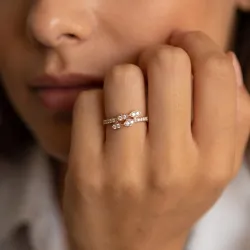 Bague Feuilles de Diamants en Or 18K ou Platine | Celinni