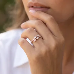 Bague Feuilles de Diamants en Or 18K ou Platine | Celinni