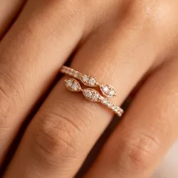 Bague Feuilles de Diamants en Or 18K ou Platine | Celinni