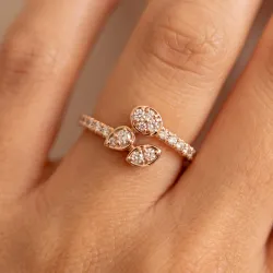 Bague Trio Pétales Diamants en Or 18K ou Platine | Celinni