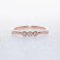 Bague Trilogie Diamants en Or 18K ou Platine | Celinni