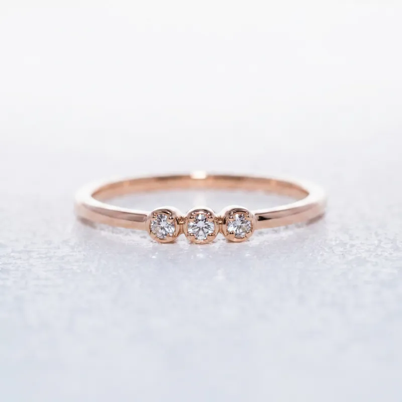 Bague Trilogie Diamants en Or 18K ou Platine | Celinni