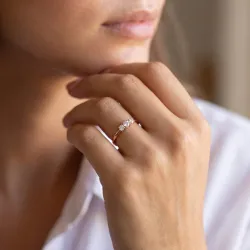 Bague Trilogie Diamants en Or 18K ou Platine | Celinni