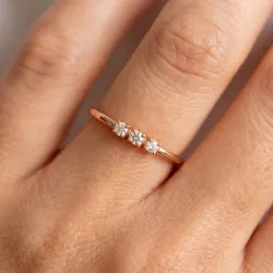 Bague Trilogie Diamants en Or 18K ou Platine | Celinni