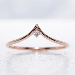 Bague Chevron Diamant en Or 18K ou Platine | Celinni