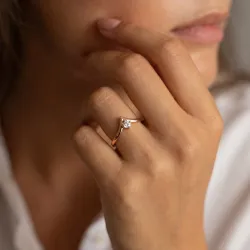 Bague Chevron Diamant en Or 18K ou Platine | Celinni