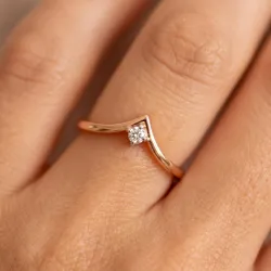 Bague Chevron Diamant en Or 18K ou Platine | Celinni