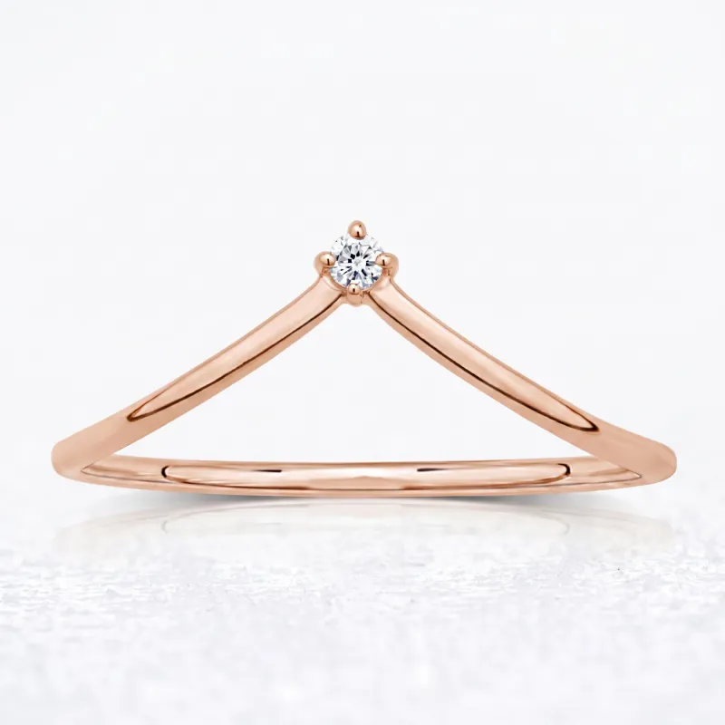 Bague Couronne Diamant Solitaire en Or 18K ou Platine