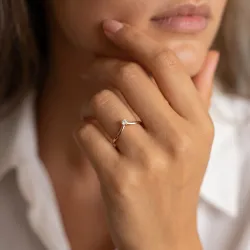 Bague Couronne Diamant Solitaire en Or 18K ou Platine