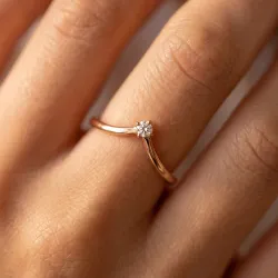 Bague Couronne Diamant Solitaire en Or 18K ou Platine