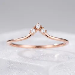 Bague Couronne Trio Diamants en Or 18K ou Platine | Celinni