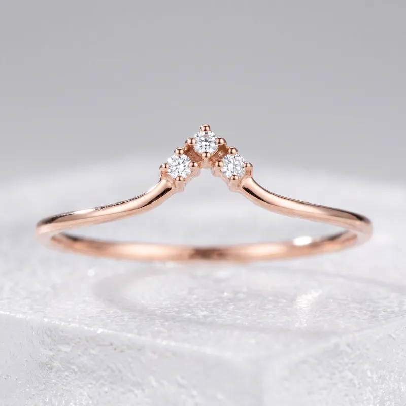 Bague Couronne Trio Diamants en Or 18K ou Platine | Celinni