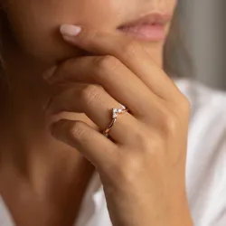 Bague Couronne Trio Diamants en Or 18K ou Platine | Celinni
