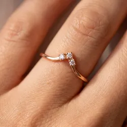 Bague Couronne Trio Diamants en Or 18K ou Platine | Celinni