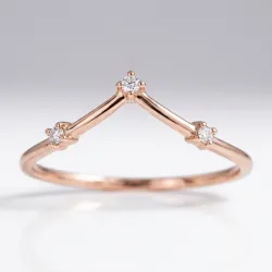 Bague Couronne Diamants Espacés en Or 18K ou Platine