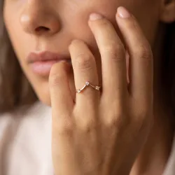 Bague Couronne Diamants Espacés en Or 18K ou Platine