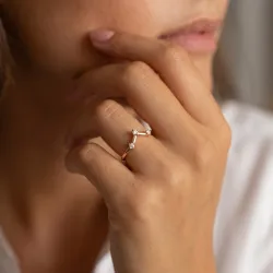 Bague Couronne Diamants Espacés en Or 18K ou Platine
