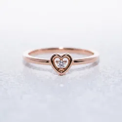 Heart Diamond Ring in 18K Gold or Platinum | Celinni