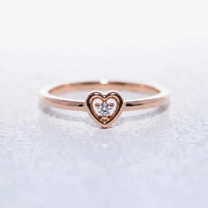 Heart Diamond Ring in 18K Gold or Platinum | Celinni