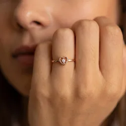 Heart Diamond Ring in 18K Gold or Platinum | Celinni