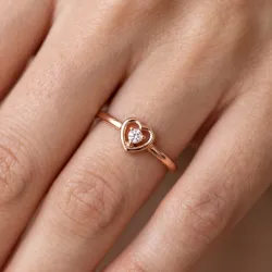 Heart Diamond Ring in 18K Gold or Platinum | Celinni