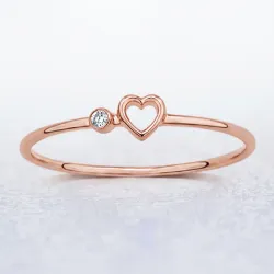 Bague Cœur Ajouré Diamant en Or 18K ou Platine | Celinni