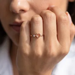 Bague Cœur Ajouré Diamant en Or 18K ou Platine | Celinni