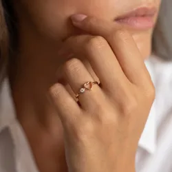 Bague Cœur Ajouré Diamant en Or 18K ou Platine | Celinni