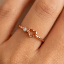 Bague Cœur Ajouré Diamant en Or 18K ou Platine | Celinni
