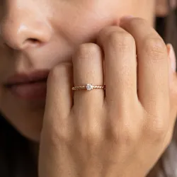 Bague Solitaire Jonc Torsad&eacute; en Or 18K ou Platine | Celinni