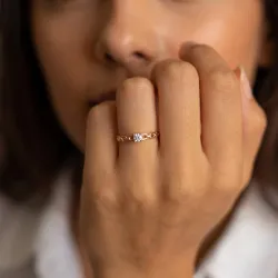 Bague Solitaire Anneau Maille en Or 18K ou Platine | Celinni