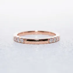 Bague Jonc Pavé Barrettes en Or 18K ou Platine | Celinni