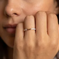 Bague Jonc Pavé Barrettes en Or 18K ou Platine | Celinni