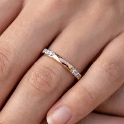 Bague Jonc Pavé Barrettes en Or 18K ou Platine | Celinni
