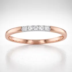 Bague Jonc Cinq Diamants en Or 18K ou Platine | Celinni