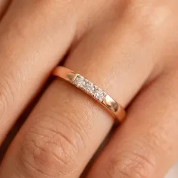 Bague Jonc Trois Diamants en Or 18K ou Platine | Celinni