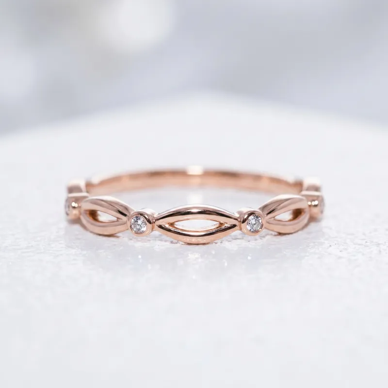 Bague Jonc Tressé Diamants en Or 18K ou Platine | Celinni