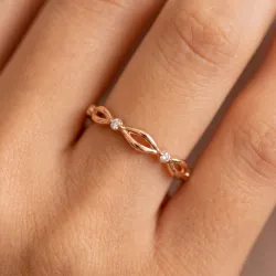 Bague Jonc Tressé Diamants en Or 18K ou Platine | Celinni