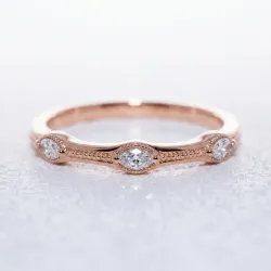 Bague Semée de Navettes en Or 18K ou Platine | Celinni