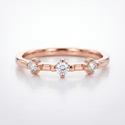Bague Trilogie Diamants Espacés en Or 18K ou Platine
