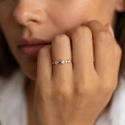 Bague Trilogie Diamants Espacés en Or 18K ou Platine