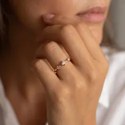 Bague Trilogie Diamants Espacés en Or 18K ou Platine