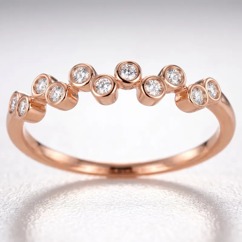 Bague Bulles Serties Clos en Or 18K ou Platine | Celinni