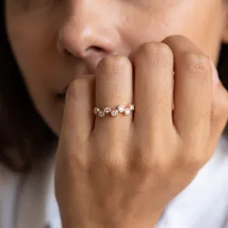 Bague Bulles Serties Clos en Or 18K ou Platine | Celinni